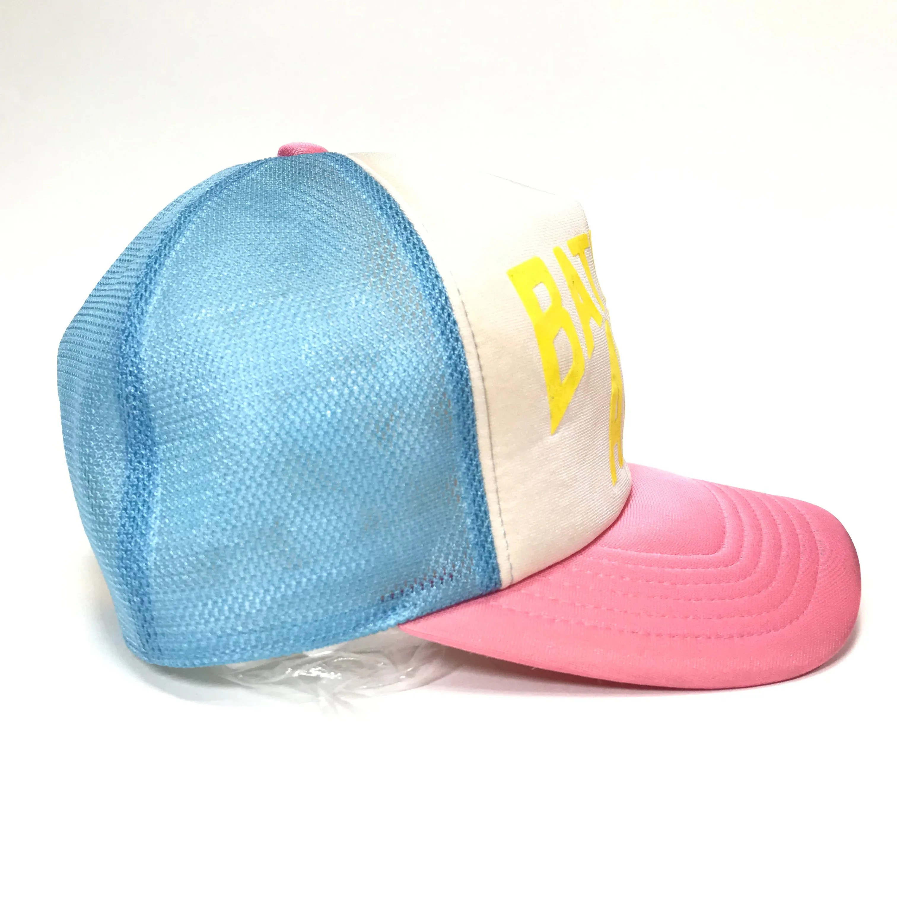 A Bathing Ape Bape Cotton Candy NYC Logo Mesh Trucker Cap