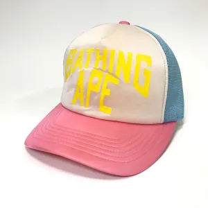 A Bathing Ape Bape Cotton Candy NYC Logo Mesh Trucker Cap
