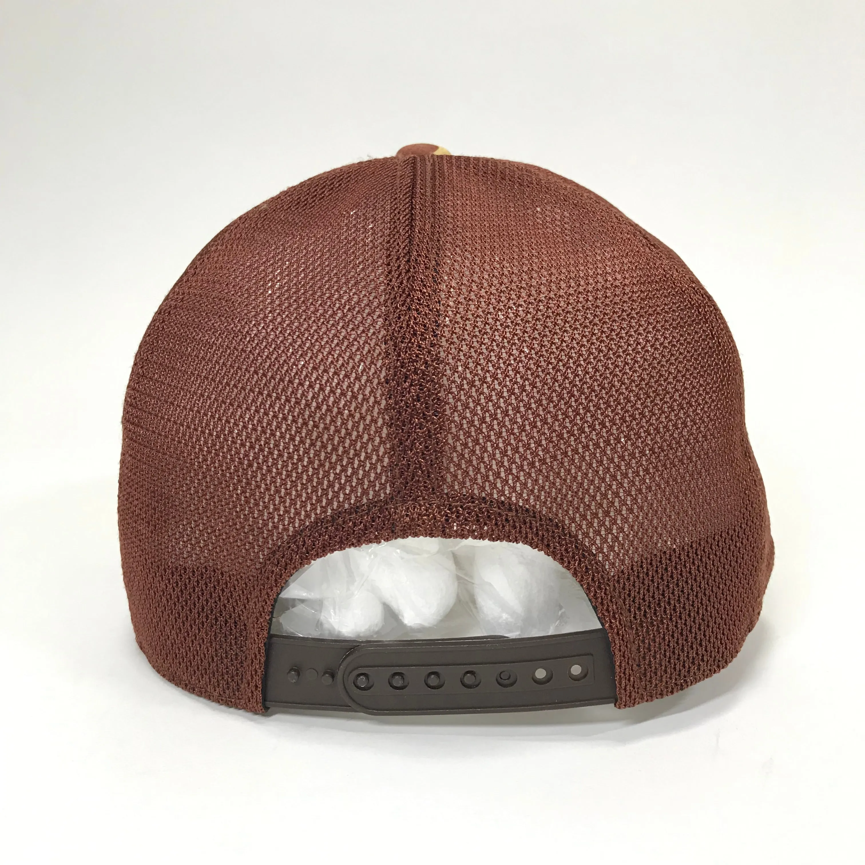 A Bathing Ape Bape Orange ABC Camo NYC Logo Mesh Trucker Cap