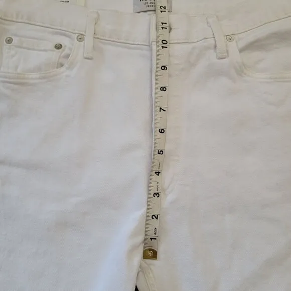 AGOLDE Nico Jeans Womens 31 Blurred White Crisp Clean Cottage Chic Designer