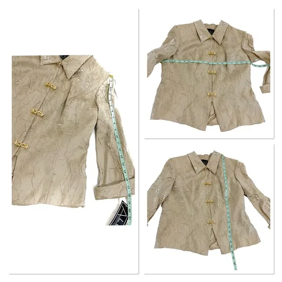 Alex Evenings Vintage Champagne 2 Piece Skirt &amp; Jacket Set, Plus Size 14