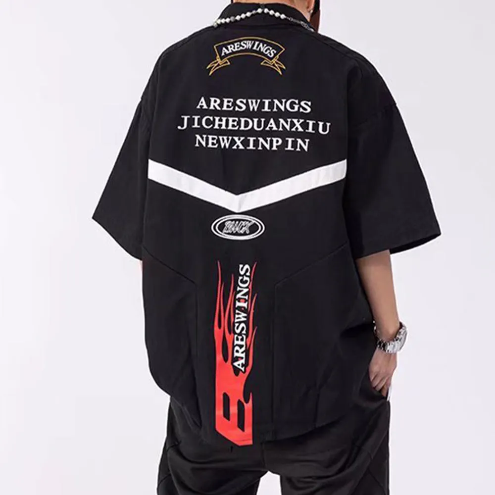 American Retro Street Racing Cotton Shirt
