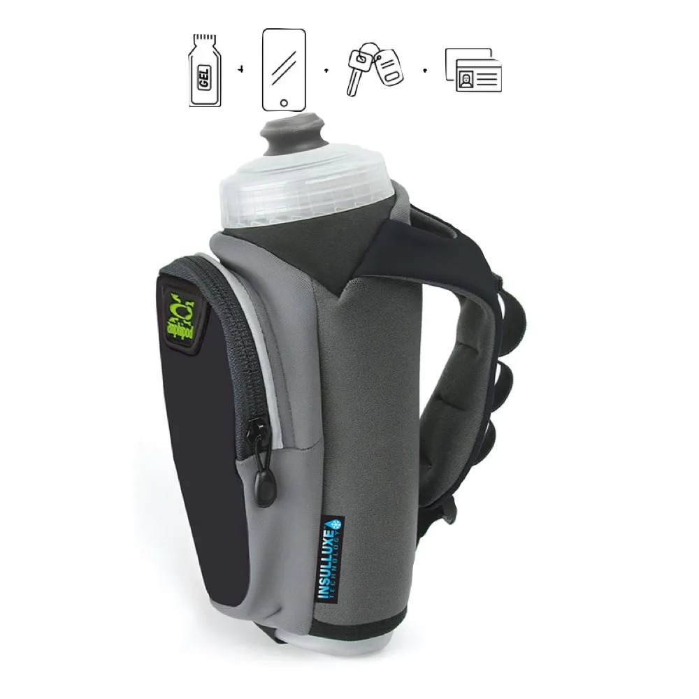 Amphipod Hydraform Ergo-Lite Ultra 20 oz. Handheld Bottle in Charcoal/Clear