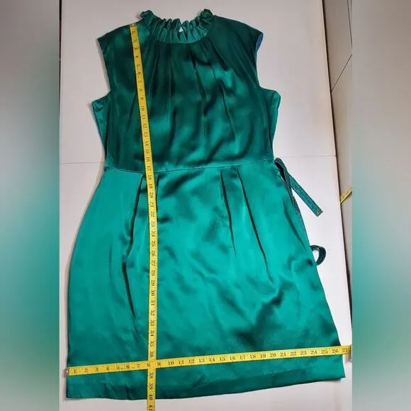 Antonio Melani Emerald Green Silk Dress Cocktail Evening Women's Size 14