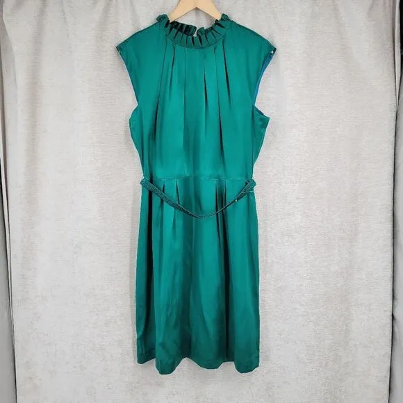 Antonio Melani Emerald Green Silk Dress Cocktail Evening Women's Size 14