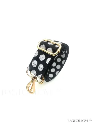 BagForLove - Chic and Multifunctional Bohemian Polka Dot Pattern Bag Strap with Adjustable Length, Intricately Embroidered Knit Jacquard, Ideal for Single Shoulder and Crossbody Colorful Bags