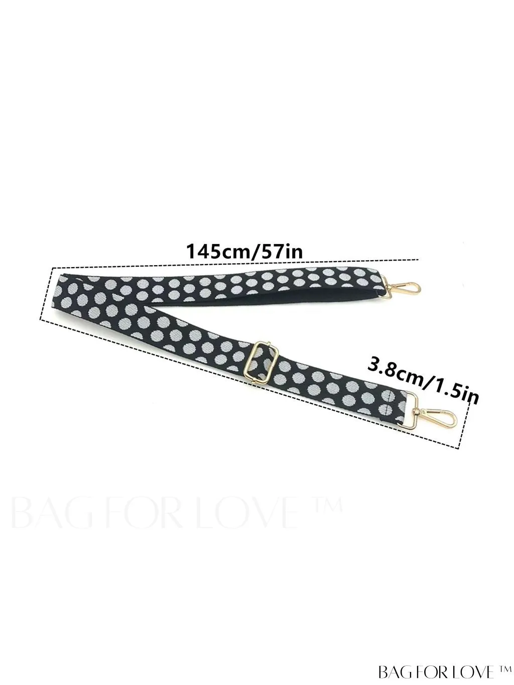 BagForLove - Chic and Multifunctional Bohemian Polka Dot Pattern Bag Strap with Adjustable Length, Intricately Embroidered Knit Jacquard, Ideal for Single Shoulder and Crossbody Colorful Bags