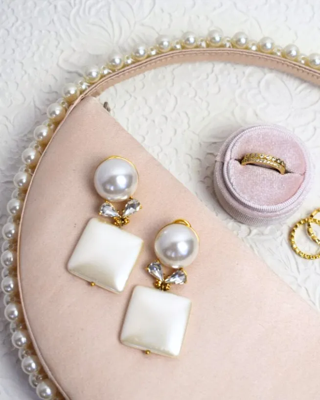 Ballerina Pink Pearl Half Moon Handbag
