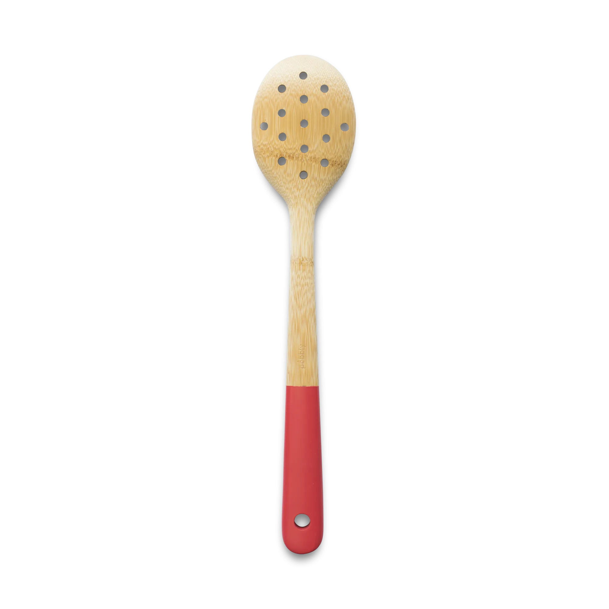 Bamboo Slotted Spoon - Red