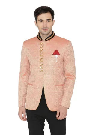 Banarasi Rayon Cotton Pink Bandhgala