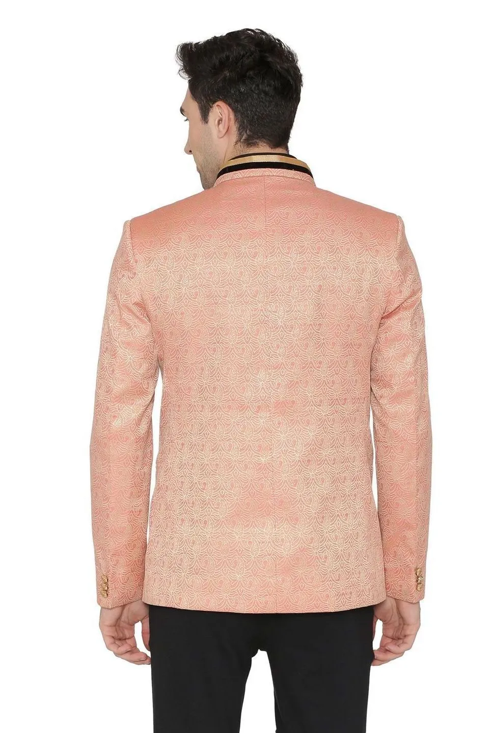 Banarasi Rayon Cotton Pink Bandhgala