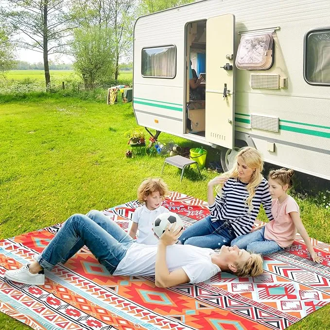 Beach Blanket Waterproof Sandproof Beach Mat 79" X 83" /10'x9'for 2-8 Adults Quick Drying Outdoor Picnic Mat Beach Accessories for Travel, Camping, Hiking