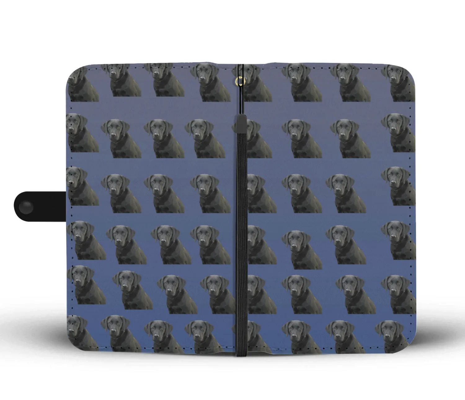 Black Lab Phone Case Wallet - Blue