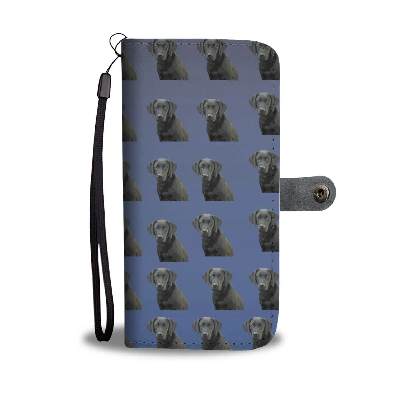 Black Lab Phone Case Wallet - Blue