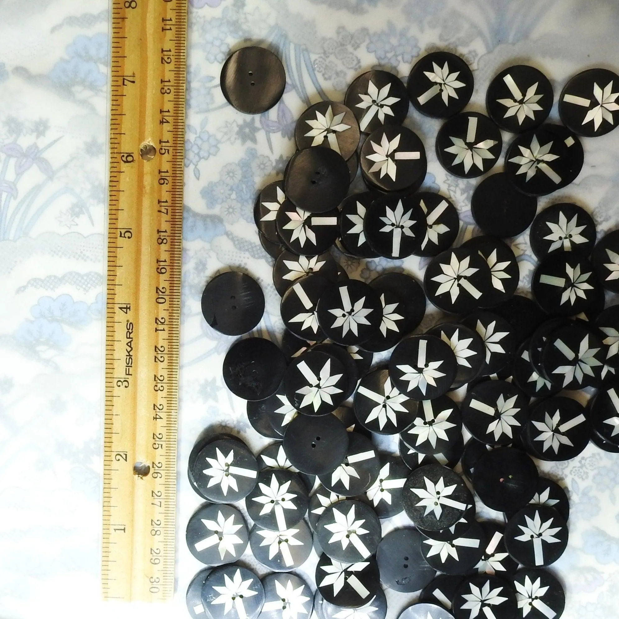 Black shell buttons