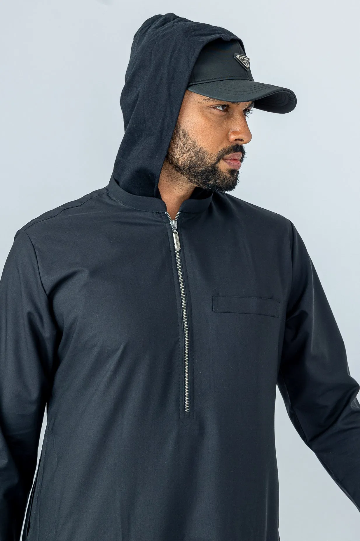 Black Urban Hooded Jubbah