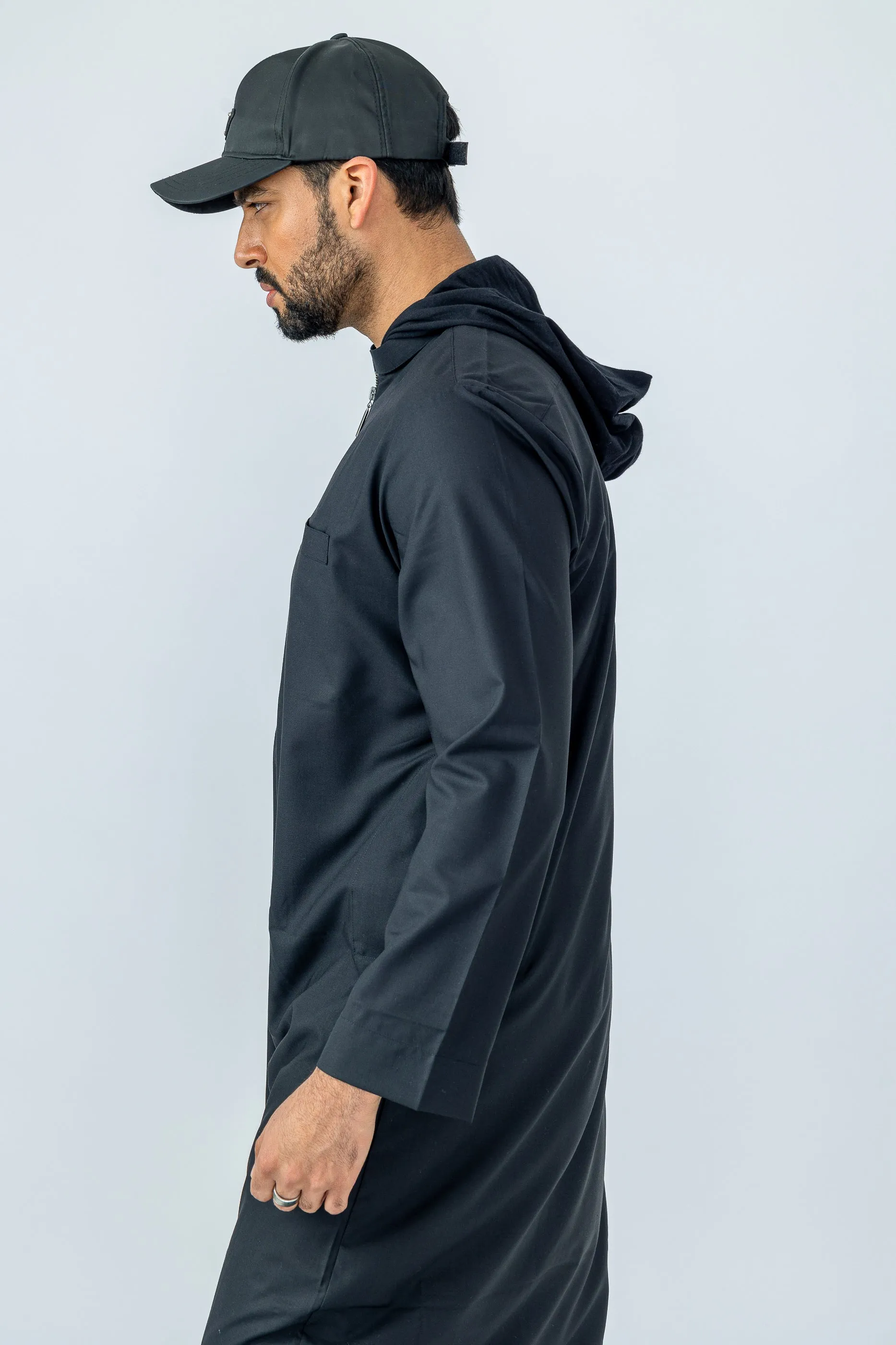 Black Urban Hooded Jubbah