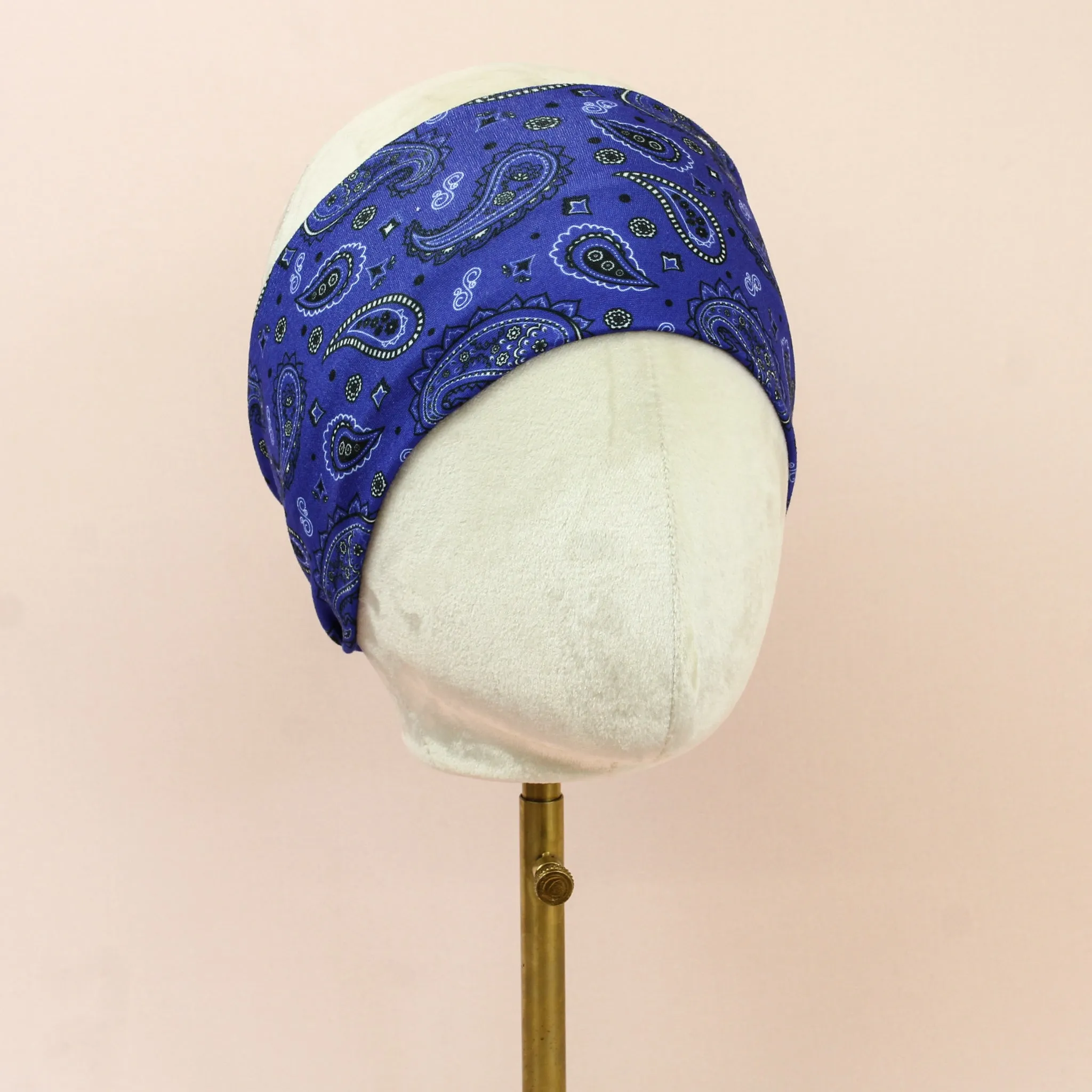 Blue Bandana Paisley Stretch Headband