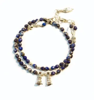 Blue Lapis and Silver Love Wrap Bracelet