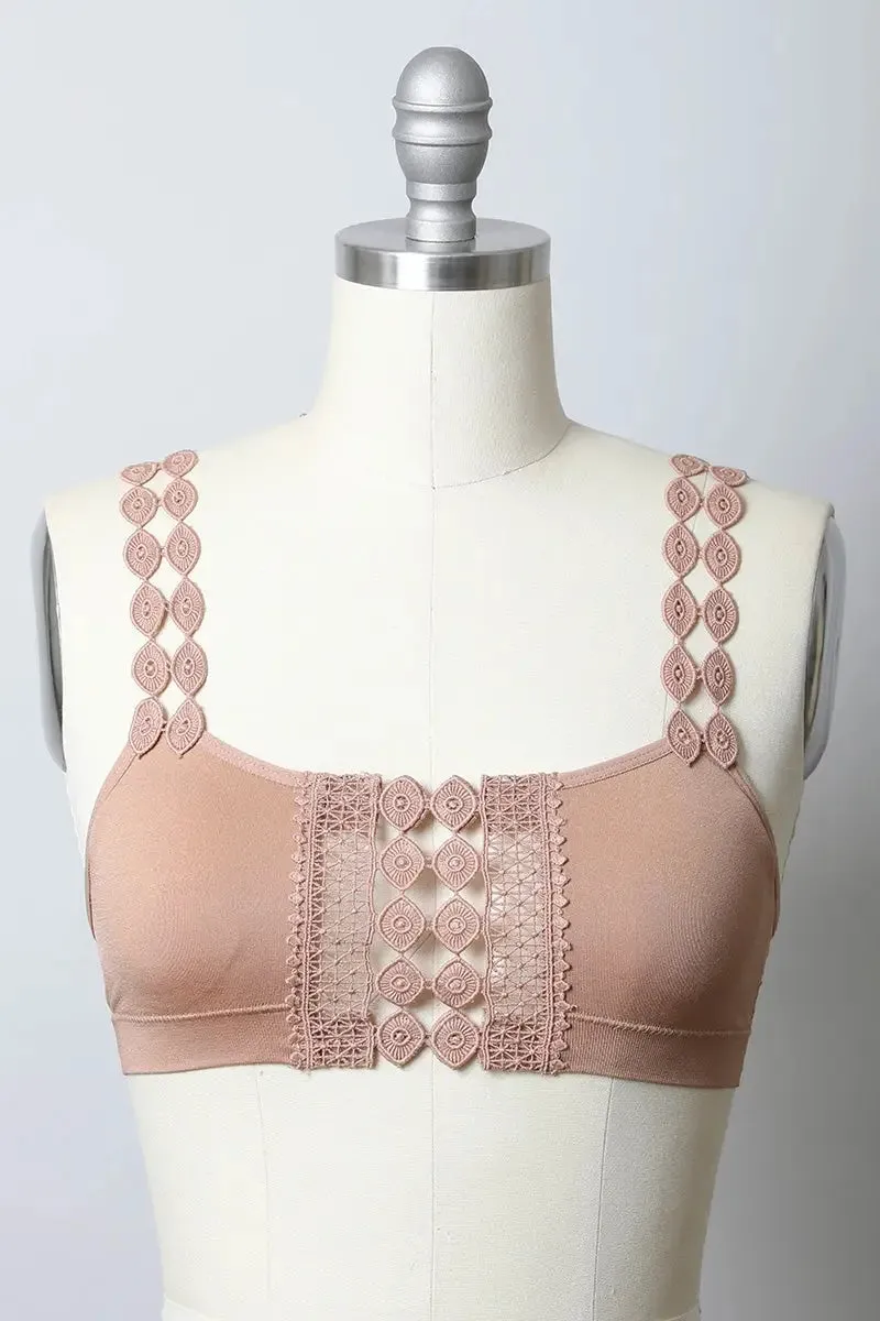 BOHEMIAN EYE LACE APPLIQUE BRALETTE TOP