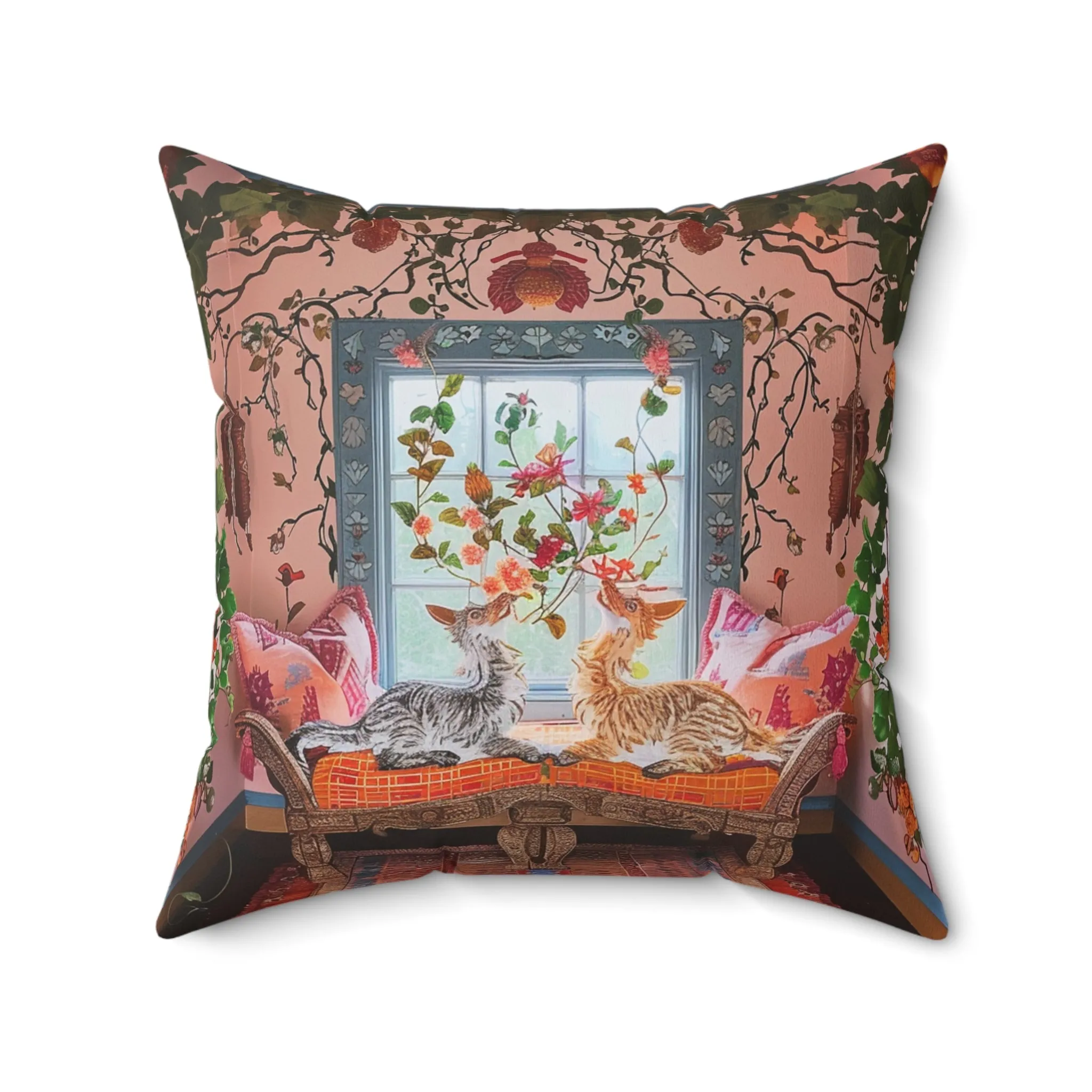 Bohemian Floral Fantasy Pillow