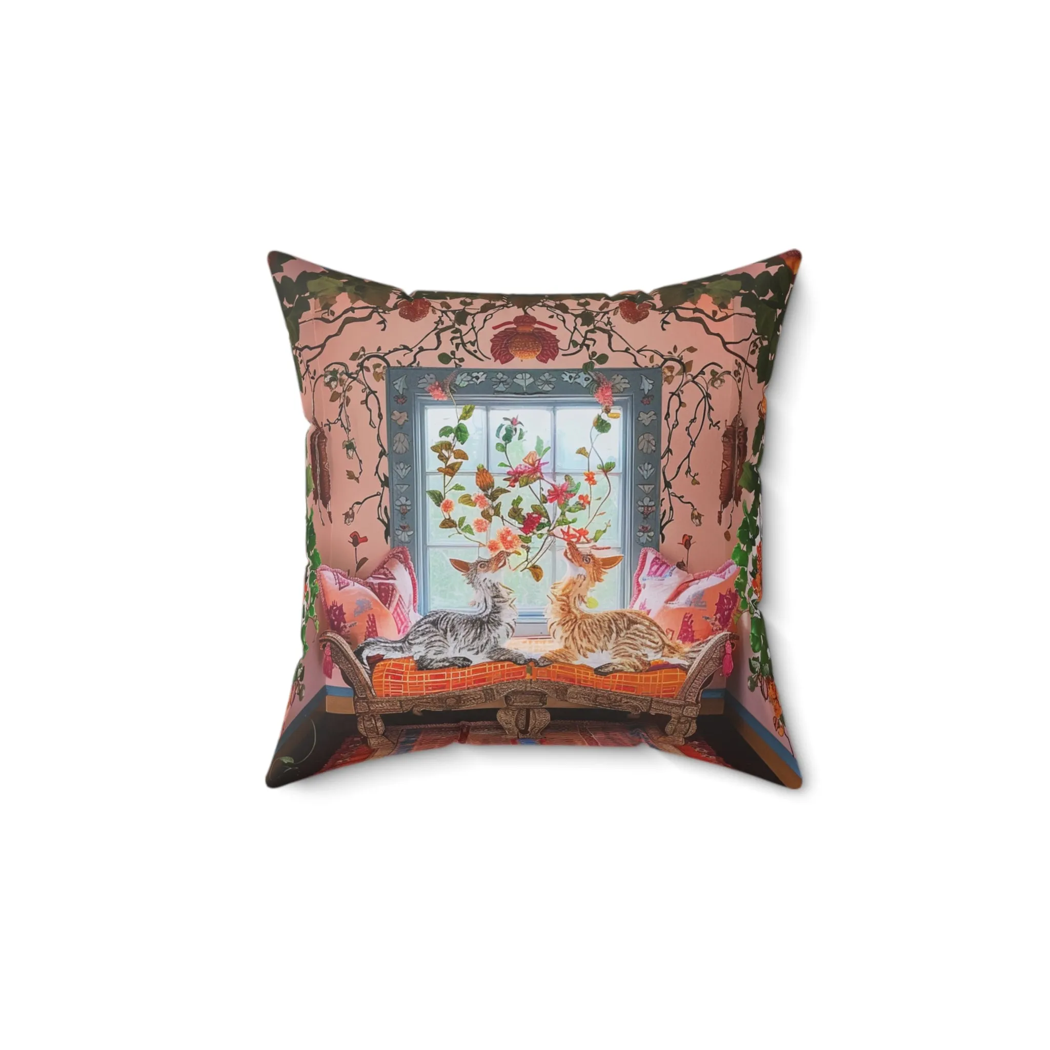 Bohemian Floral Fantasy Pillow