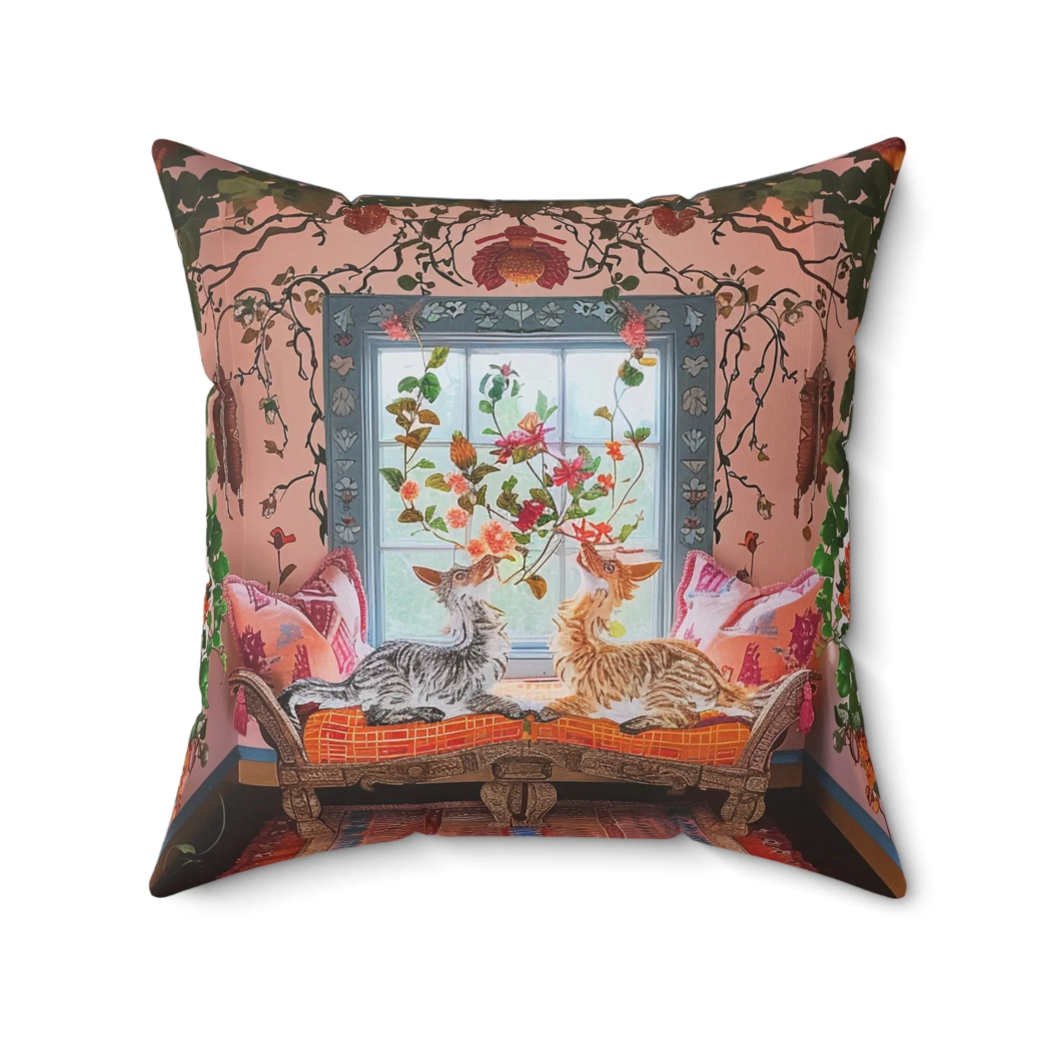 Bohemian Floral Fantasy Pillow