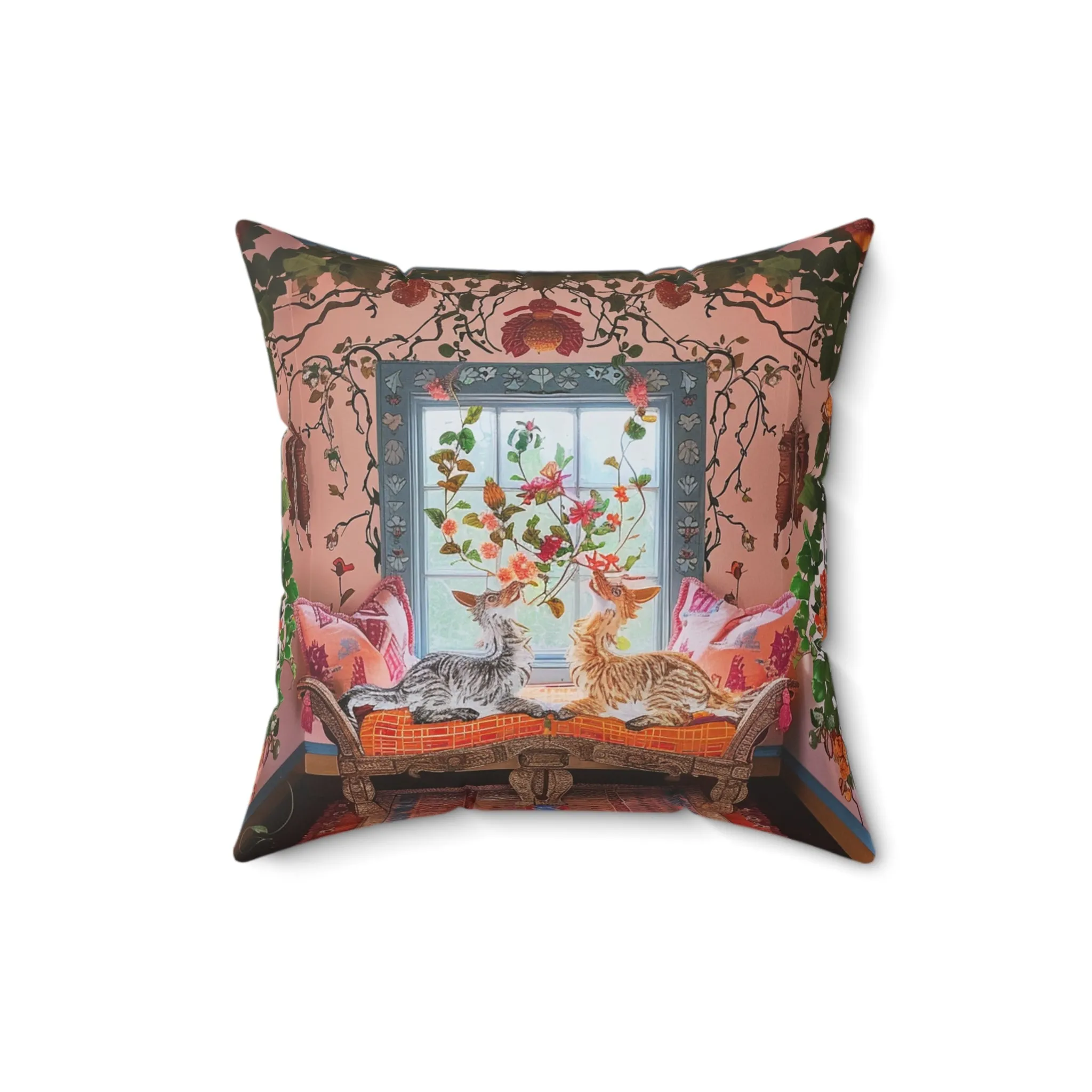 Bohemian Floral Fantasy Pillow