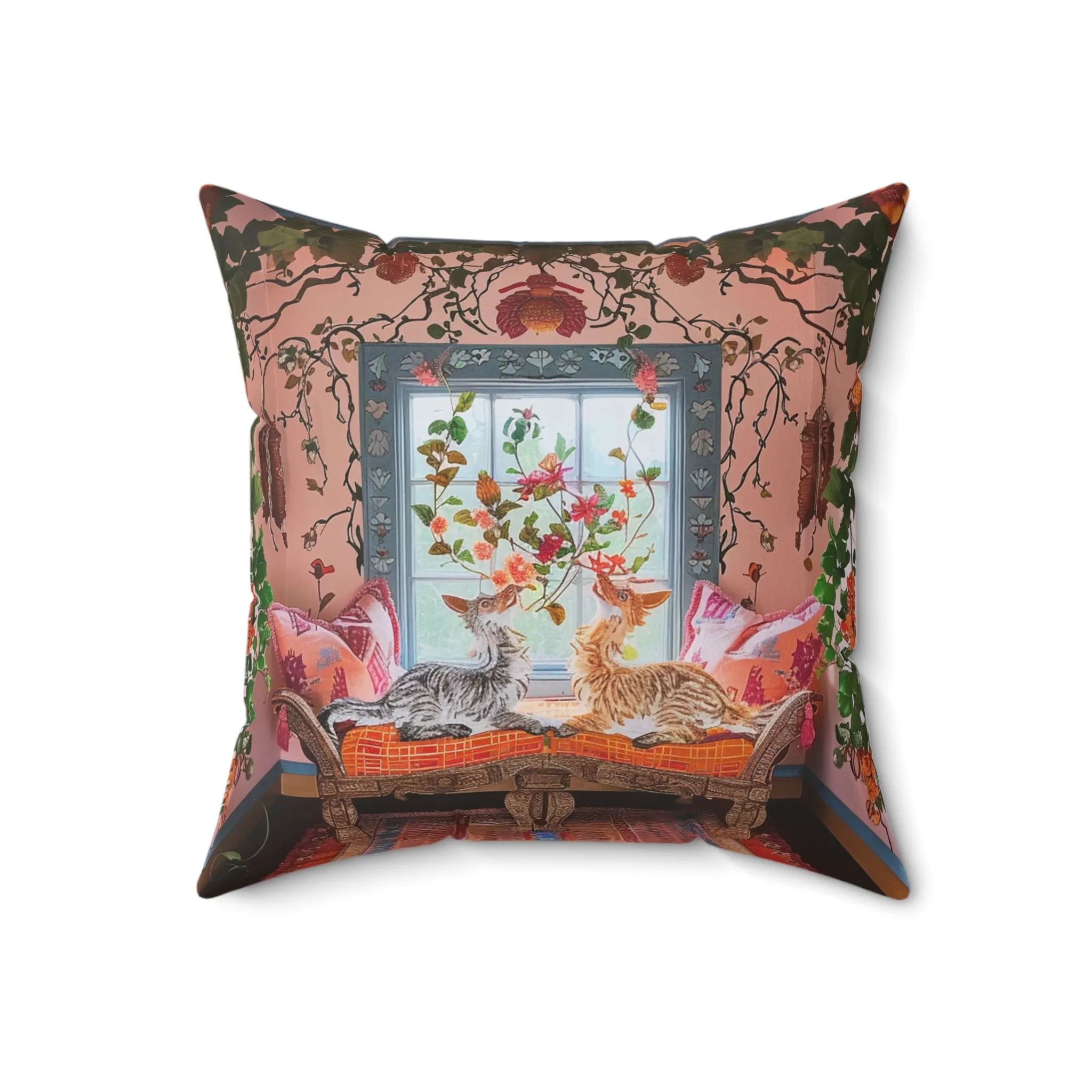 Bohemian Floral Fantasy Pillow
