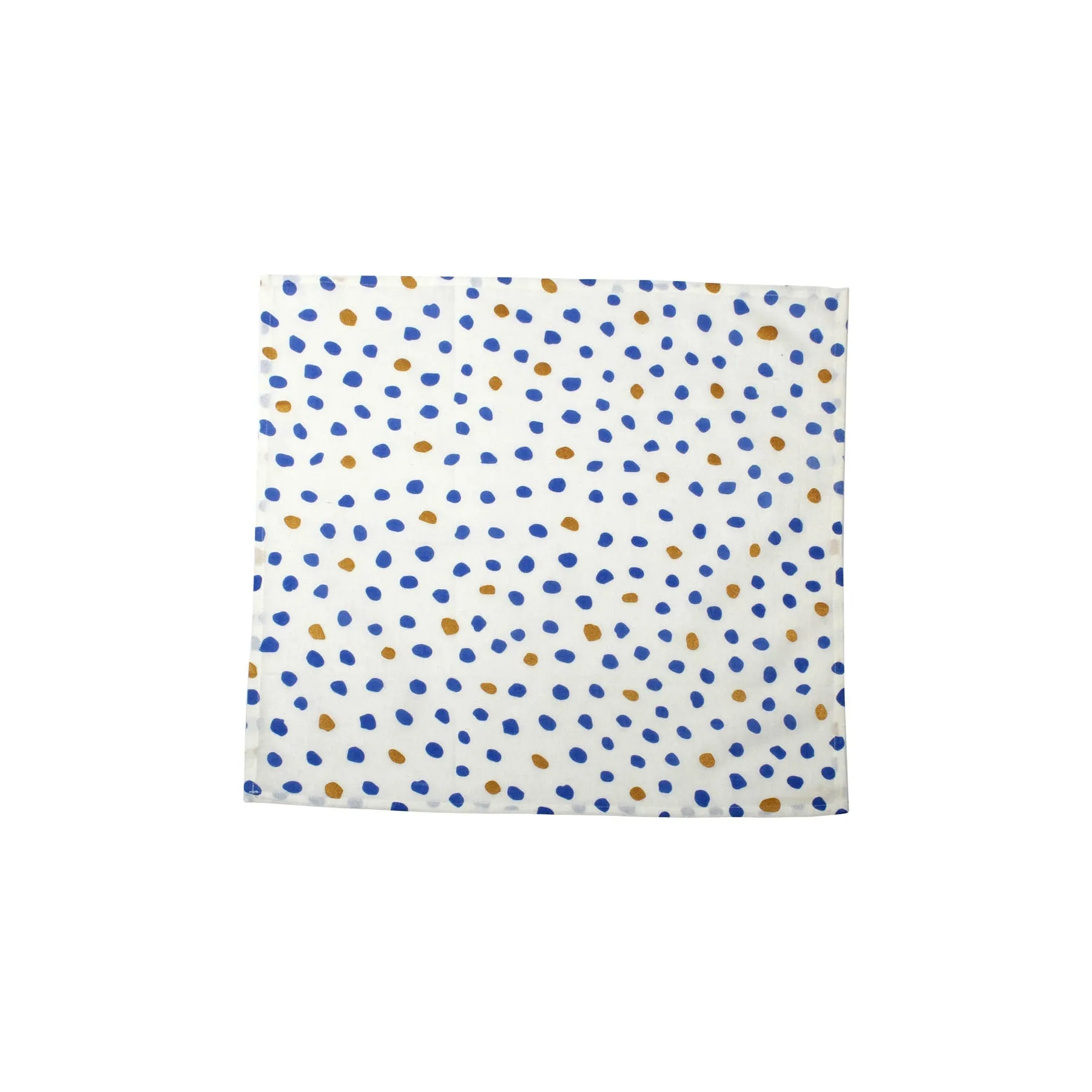 Bohemian Linens Dot Blue/Gold Napkins - Set of 4