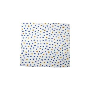 Bohemian Linens Dot Blue/Gold Napkins - Set of 4