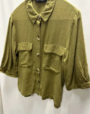 Boho Bluse, Bohemian Style Hemd Khaki Grün