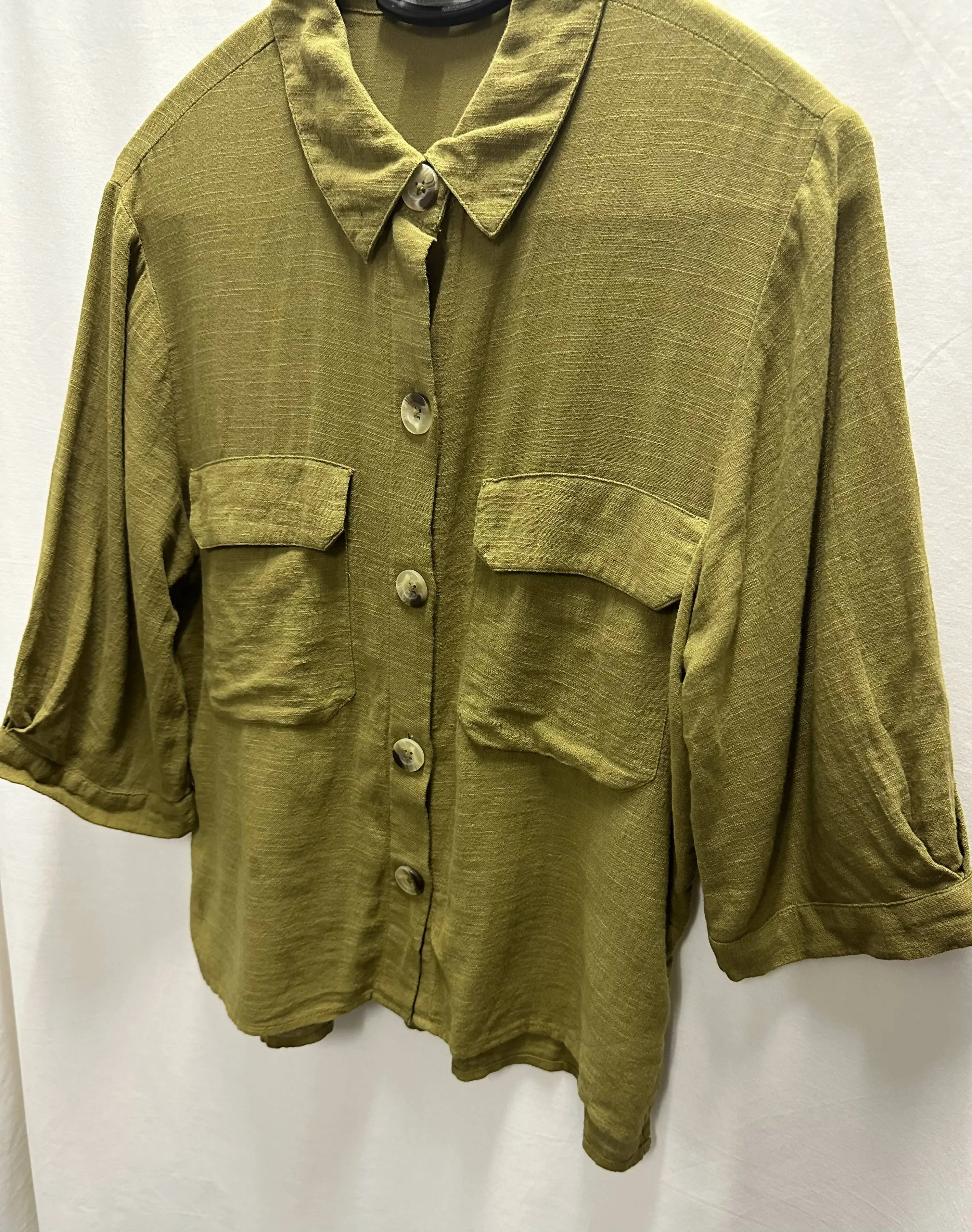 Boho Bluse, Bohemian Style Hemd Khaki Grün