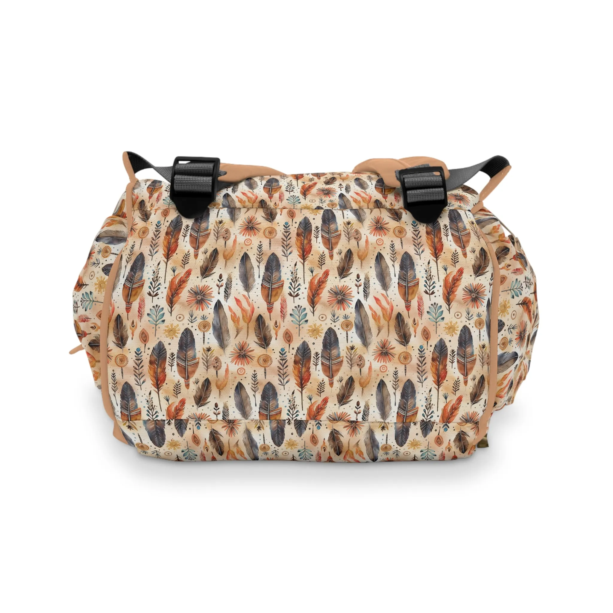 Boho-Chic Aztec Diaper Backpack - Multifunctional & Durable Nylon Changing Bag with Tribal Patterns, Spacious & Organized for Modern Parents