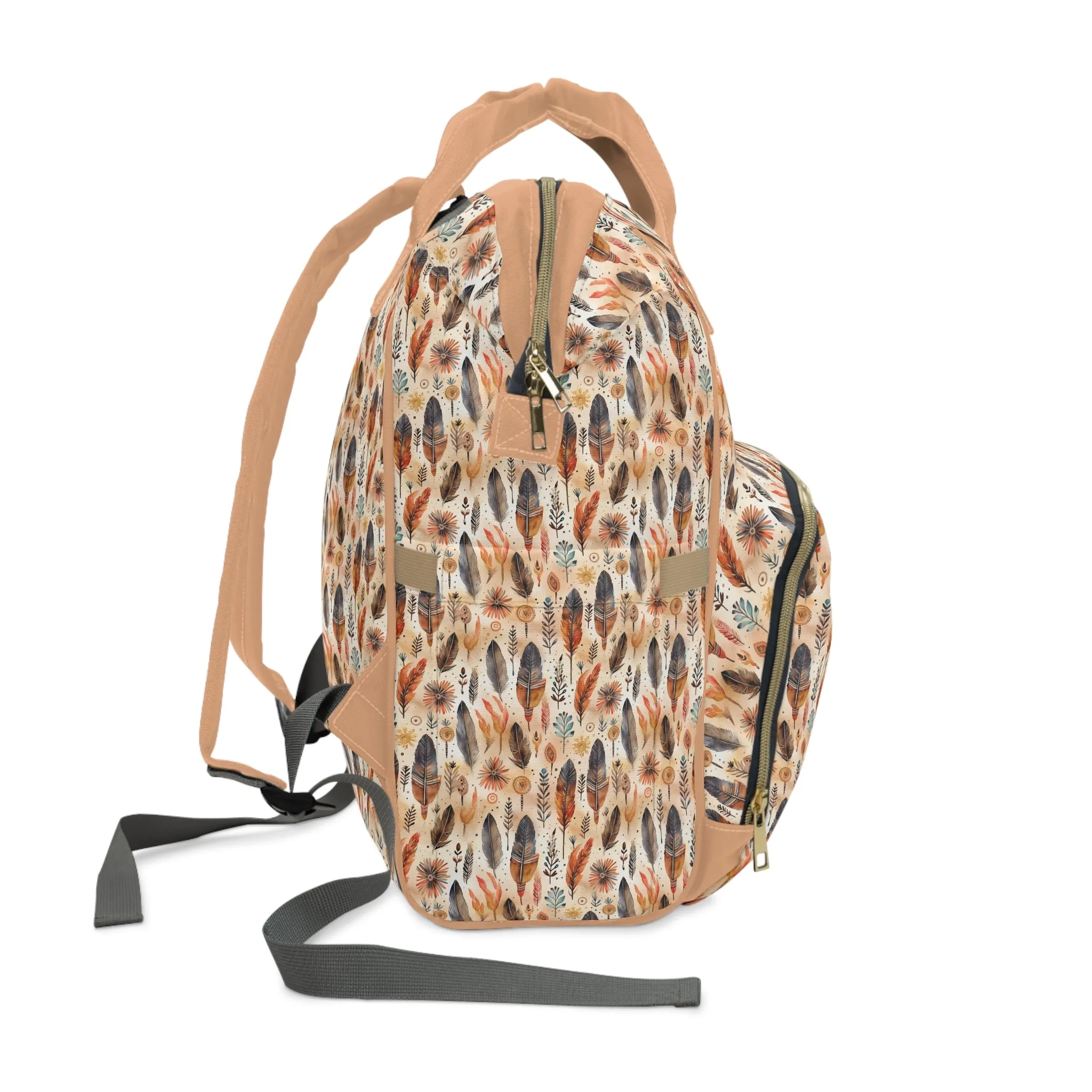 Boho-Chic Aztec Diaper Backpack - Multifunctional & Durable Nylon Changing Bag with Tribal Patterns, Spacious & Organized for Modern Parents