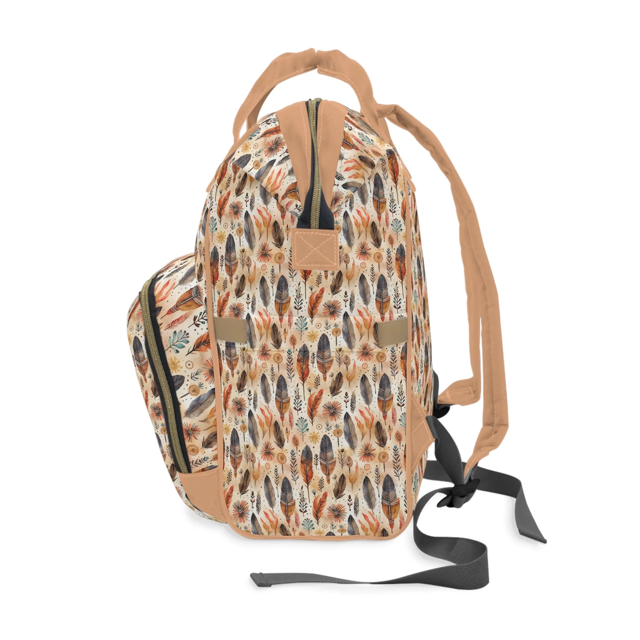 Boho-Chic Aztec Diaper Backpack - Multifunctional & Durable Nylon Changing Bag with Tribal Patterns, Spacious & Organized for Modern Parents