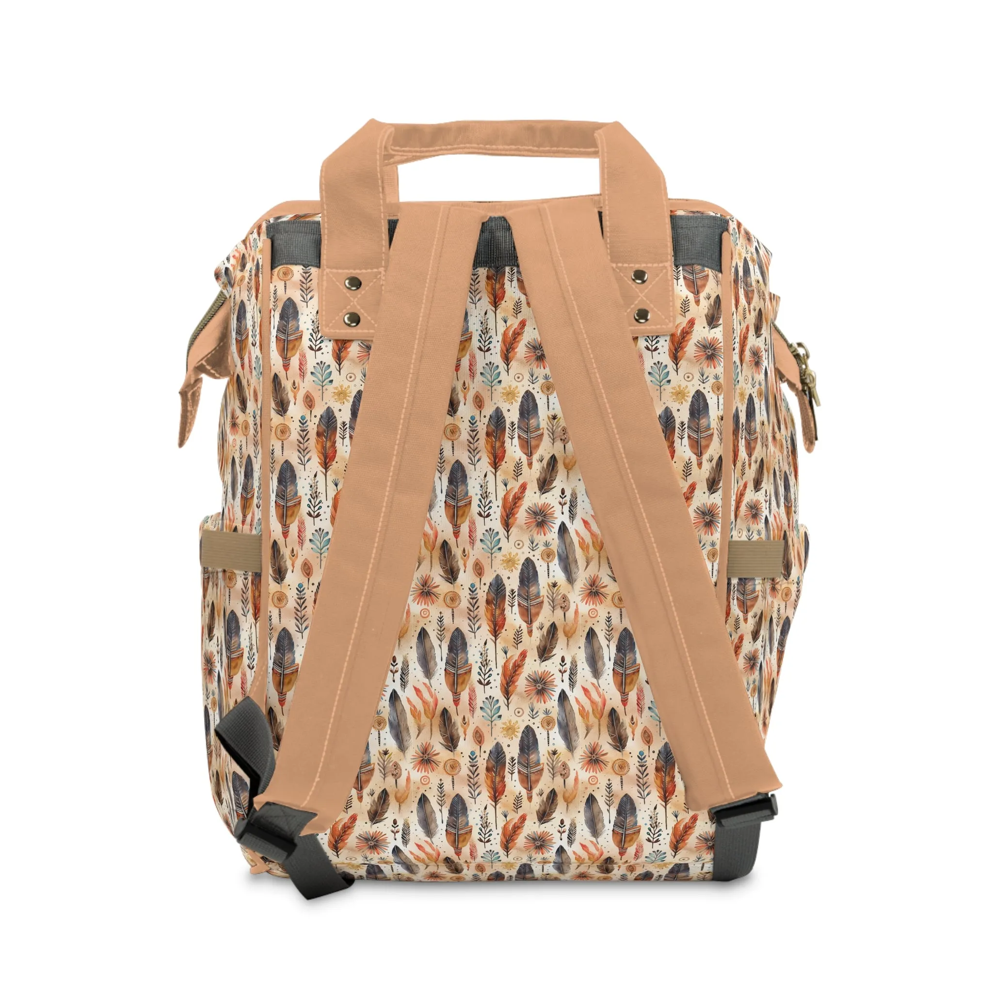 Boho-Chic Aztec Diaper Backpack - Multifunctional & Durable Nylon Changing Bag with Tribal Patterns, Spacious & Organized for Modern Parents