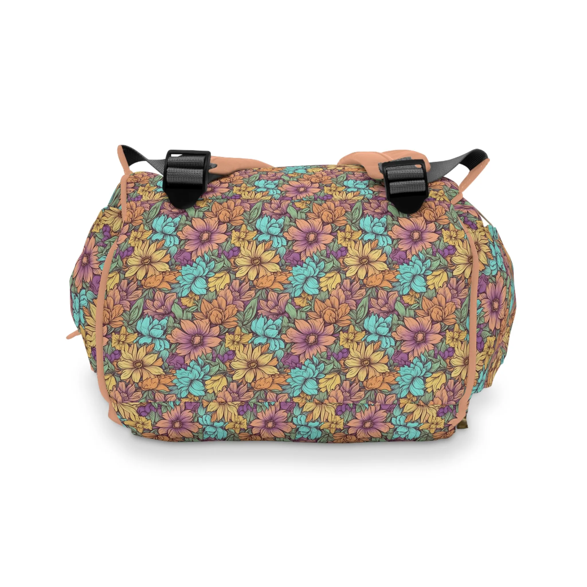 Boho Floral Diaper Backpack - Multifunctional & Spacious Floral Baby Bag for Trendy Parents