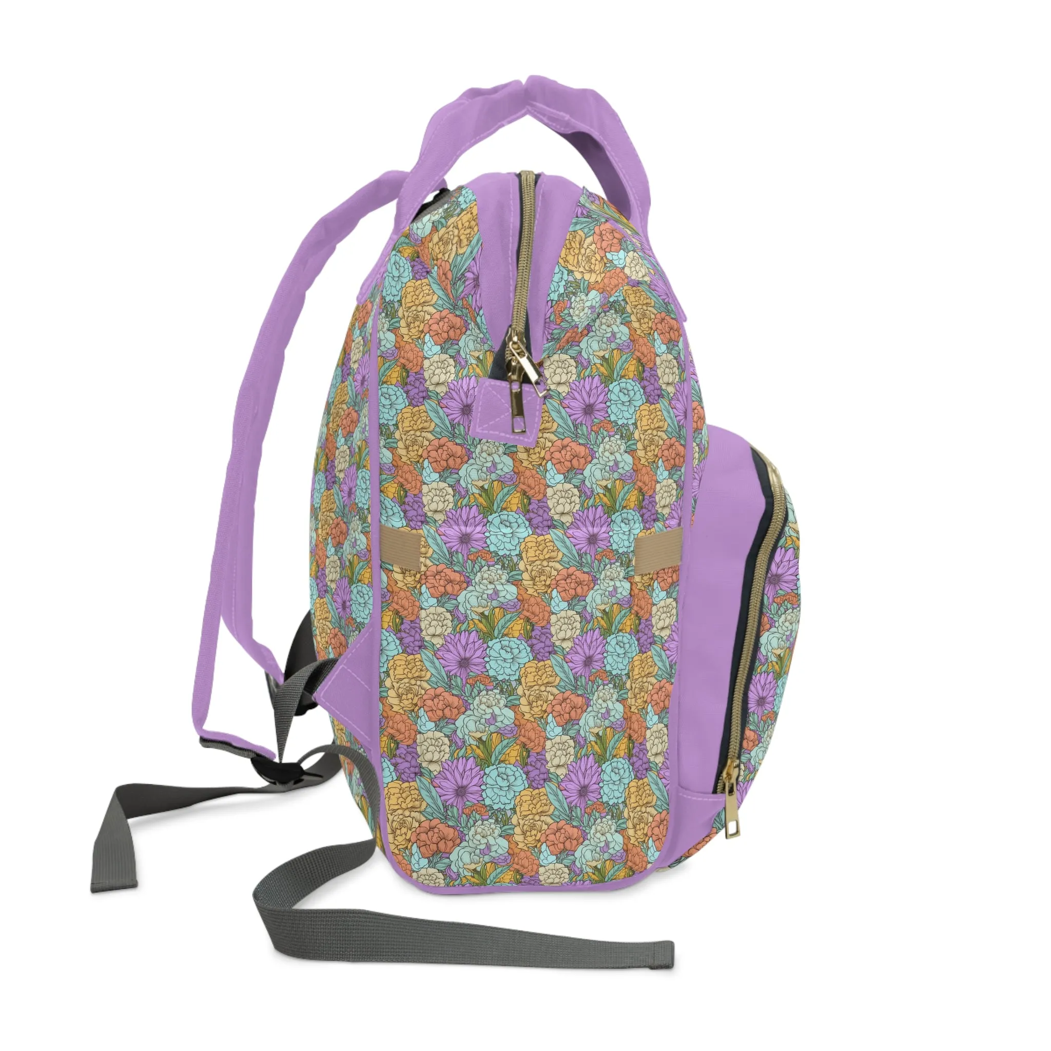 Boho Floral Diaper Backpack - Multifunctional & Spacious Floral Baby Bag for Trendy Parents