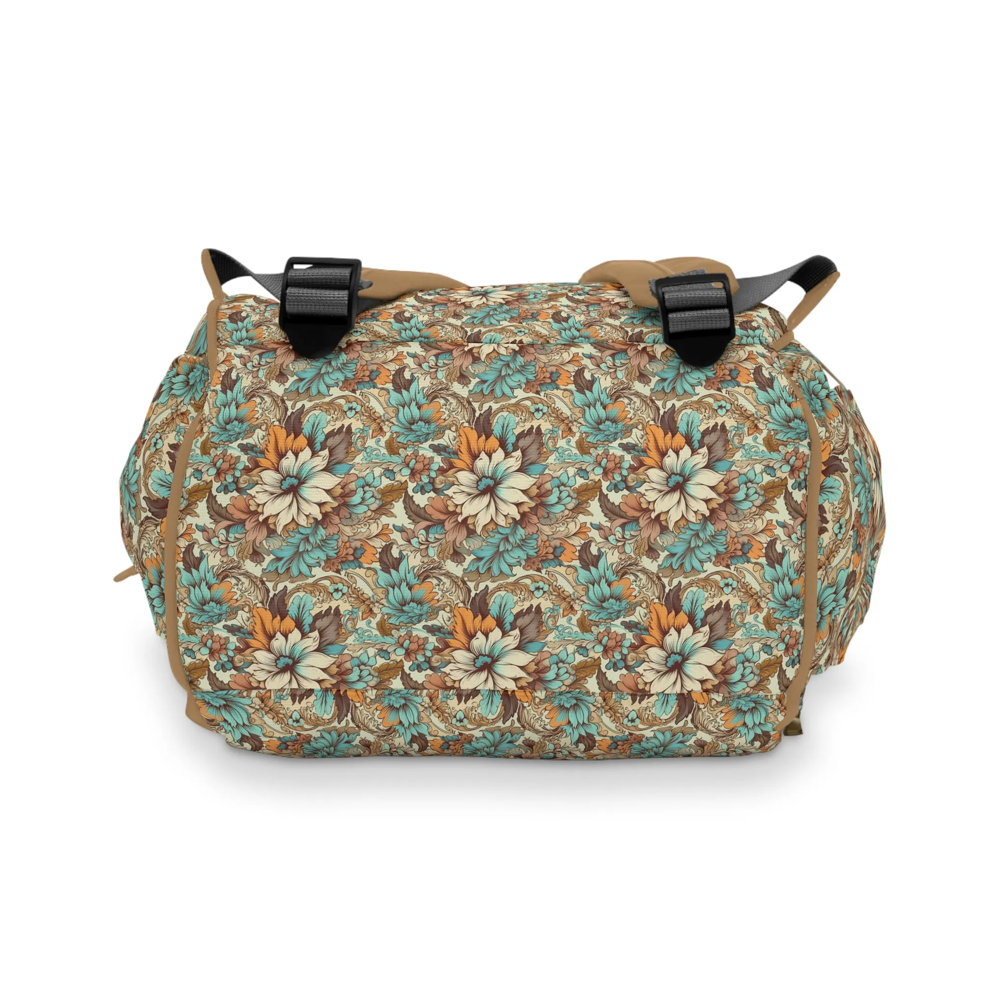 Boho Floral Diaper Backpack - Multifunctional & Spacious Floral Baby Bag for Trendy Parents