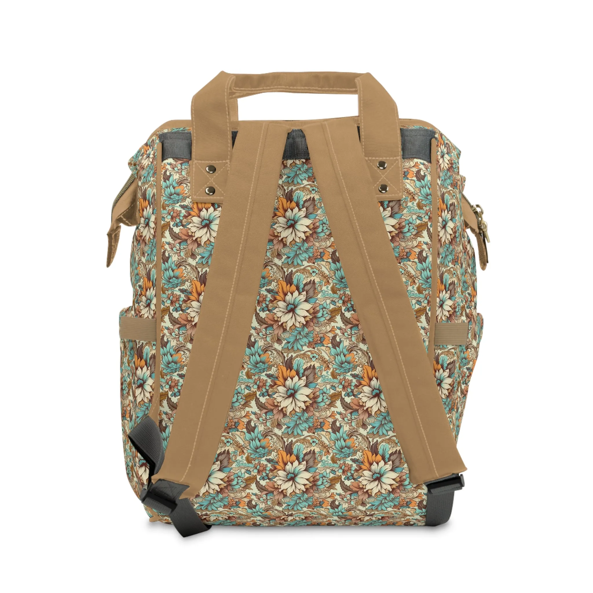 Boho Floral Diaper Backpack - Multifunctional & Spacious Floral Baby Bag for Trendy Parents