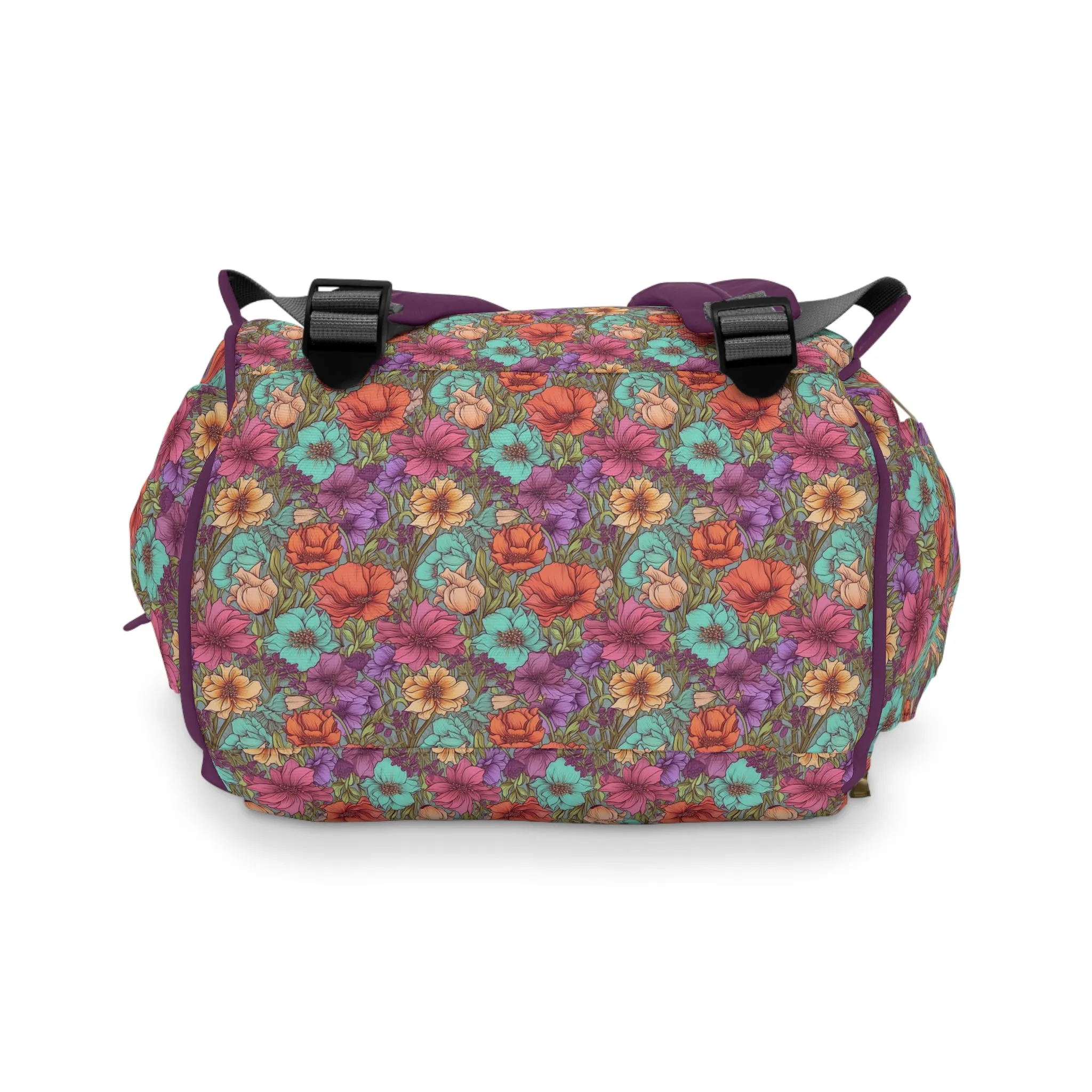 Boho Floral Diaper Backpack - Multifunctional & Spacious Floral Baby Bag for Trendy Parents