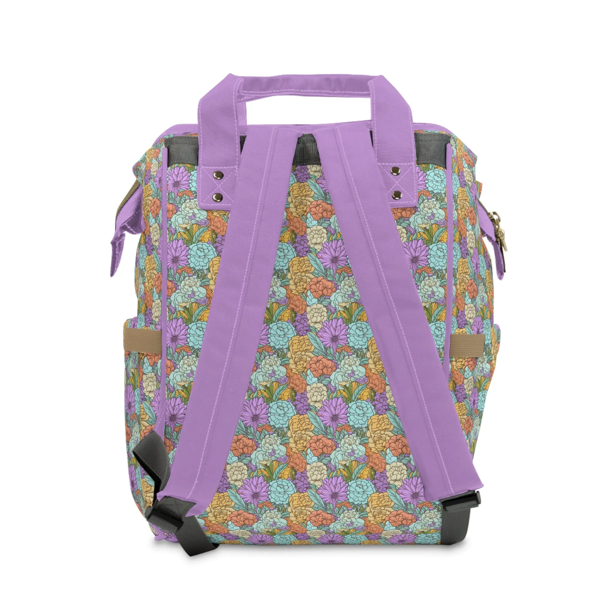 Boho Floral Diaper Backpack - Multifunctional & Spacious Floral Baby Bag for Trendy Parents