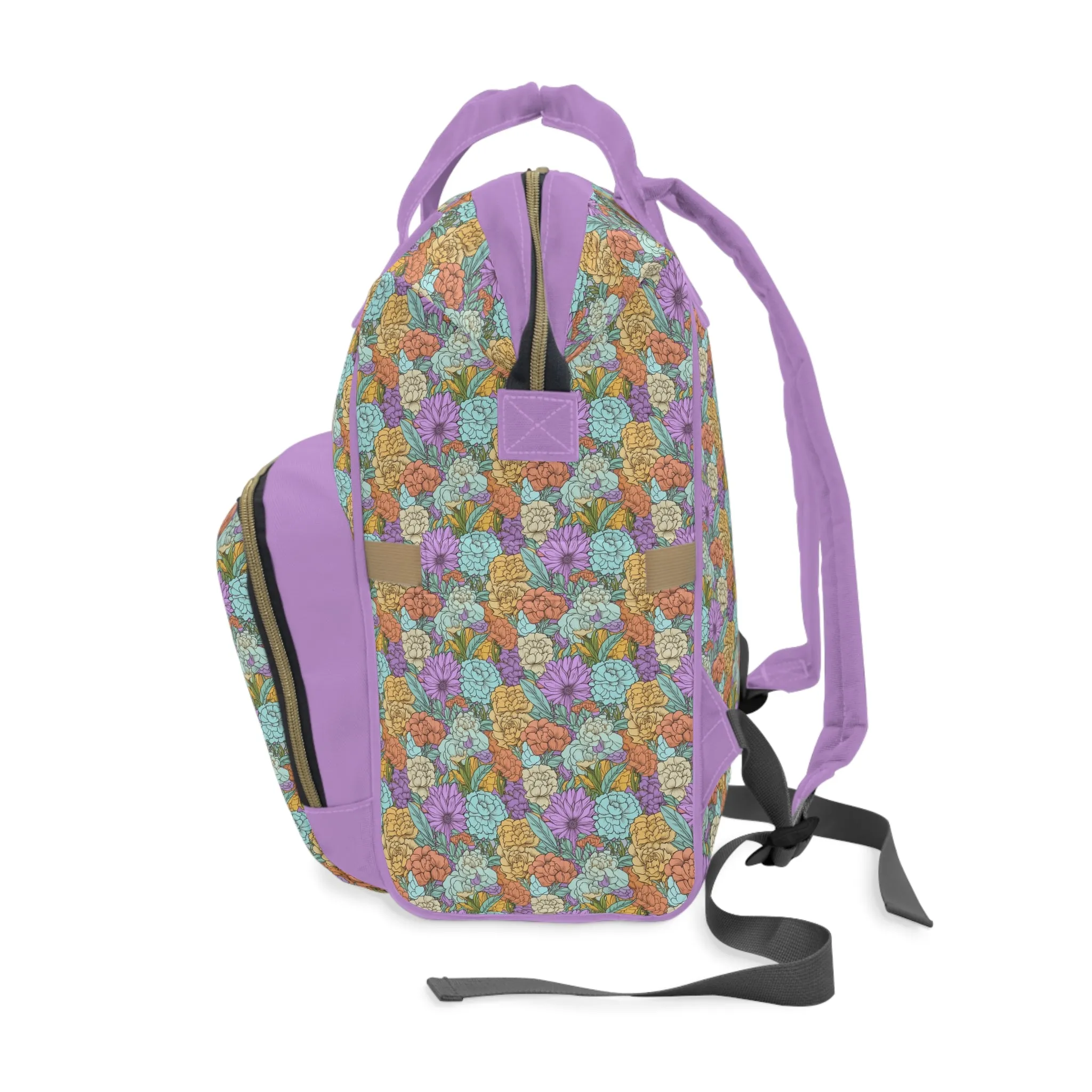 Boho Floral Diaper Backpack - Multifunctional & Spacious Floral Baby Bag for Trendy Parents