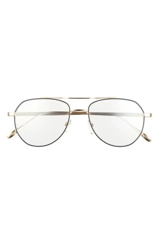 BP Aviator Blue Light Blocking Glasses In Gold- Black Rim