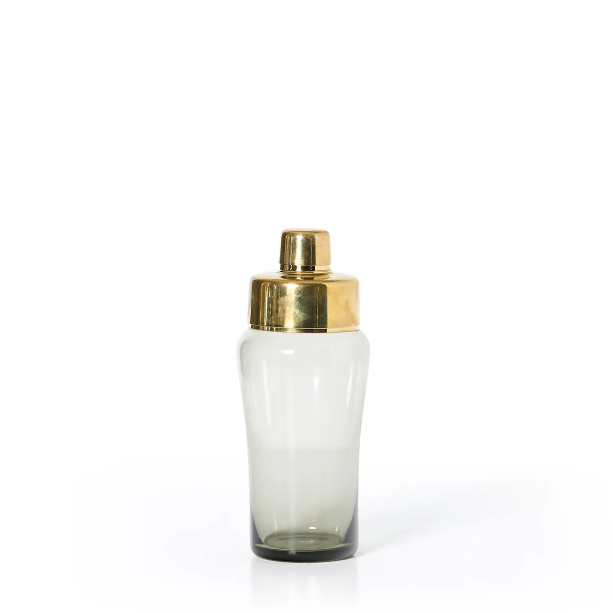 Brass And Smoke Glass Cocktail Shaker