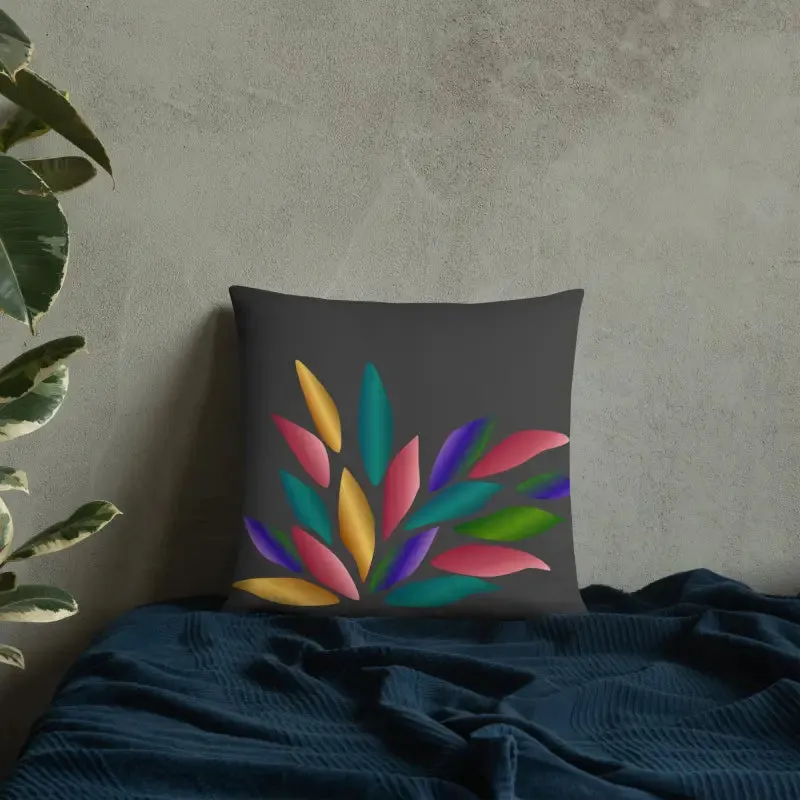 Bright Colorful Petals Throw Pillow