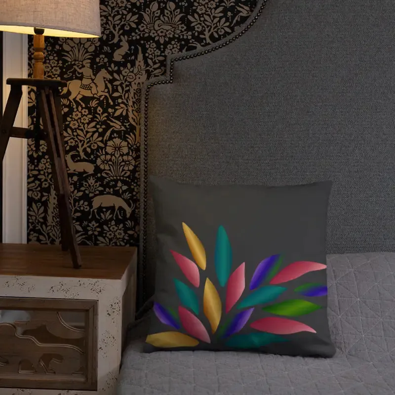 Bright Colorful Petals Throw Pillow