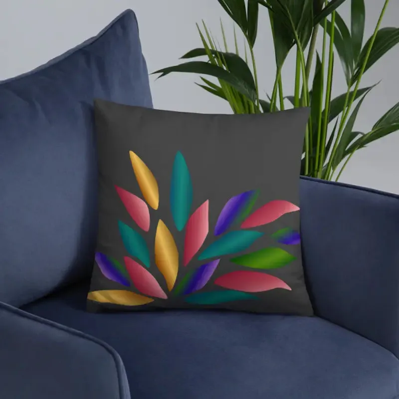 Bright Colorful Petals Throw Pillow