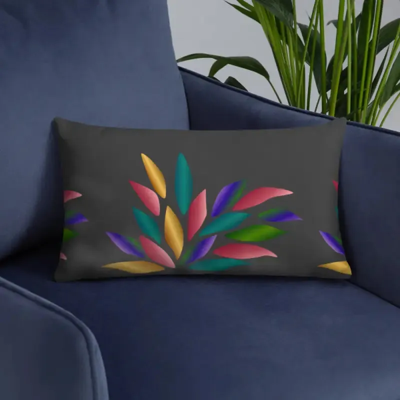 Bright Colorful Petals Throw Pillow
